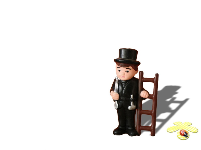 occupation, ladder, no people, chimneysweep, sweeper, one person, white background, copy space, male likeness, single object, childhood, clay, soot, work