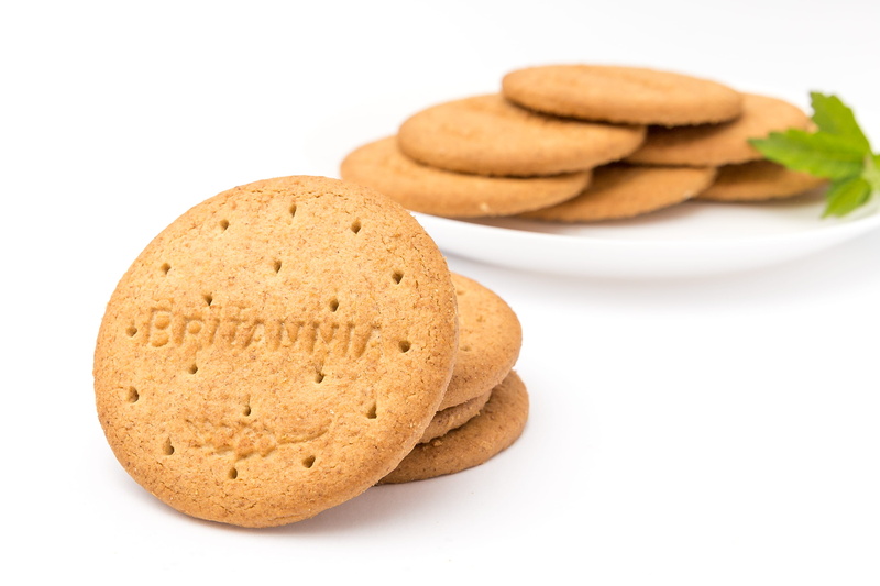 2K, wellbeing, cut out, indoors, healthy eating, white background, group of objects, breakfast, cookie, baked, stack, white color, crackers, no people