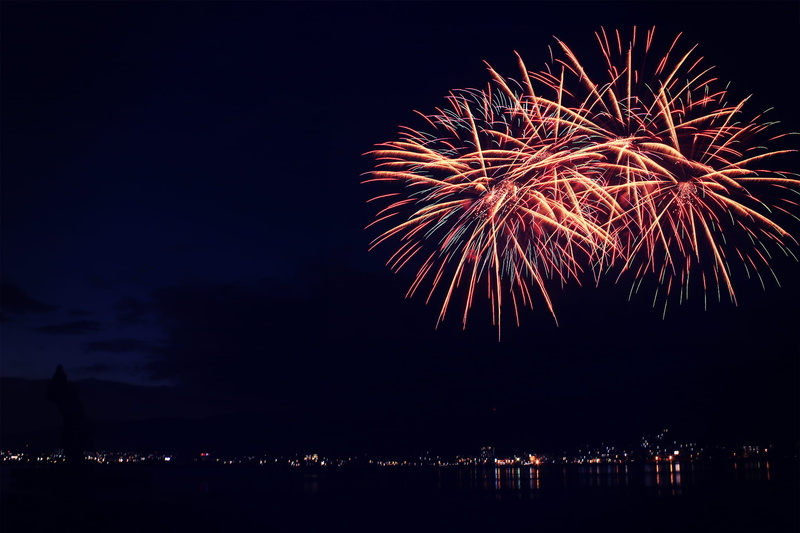 no people, fireworks, traditional Festival, night, water, long exposure, illuminated, multi Colored, arts culture and entertainment, firework, sky, anniversary
