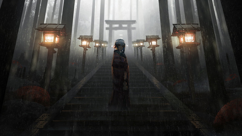 anime girls, dark, 1080P, Japan, creepy