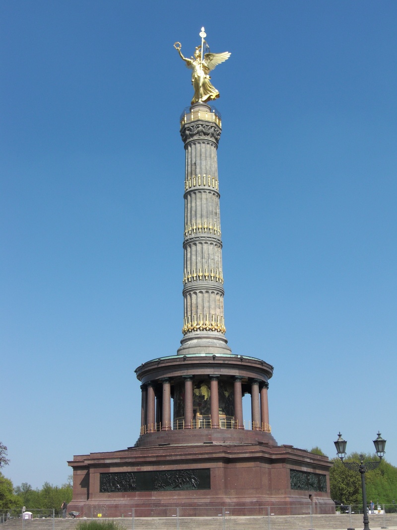 war, memorial, blue, human representation, statue, sky, no people, victory, art and craft, clear sky, mecklenburg, pillar, architectural column, monument