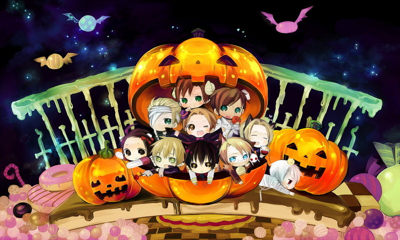 germany, anime, prussia, halloween, powers, chibi, axis, usa, china, japan, hetalia, 1080P, england, italy, france