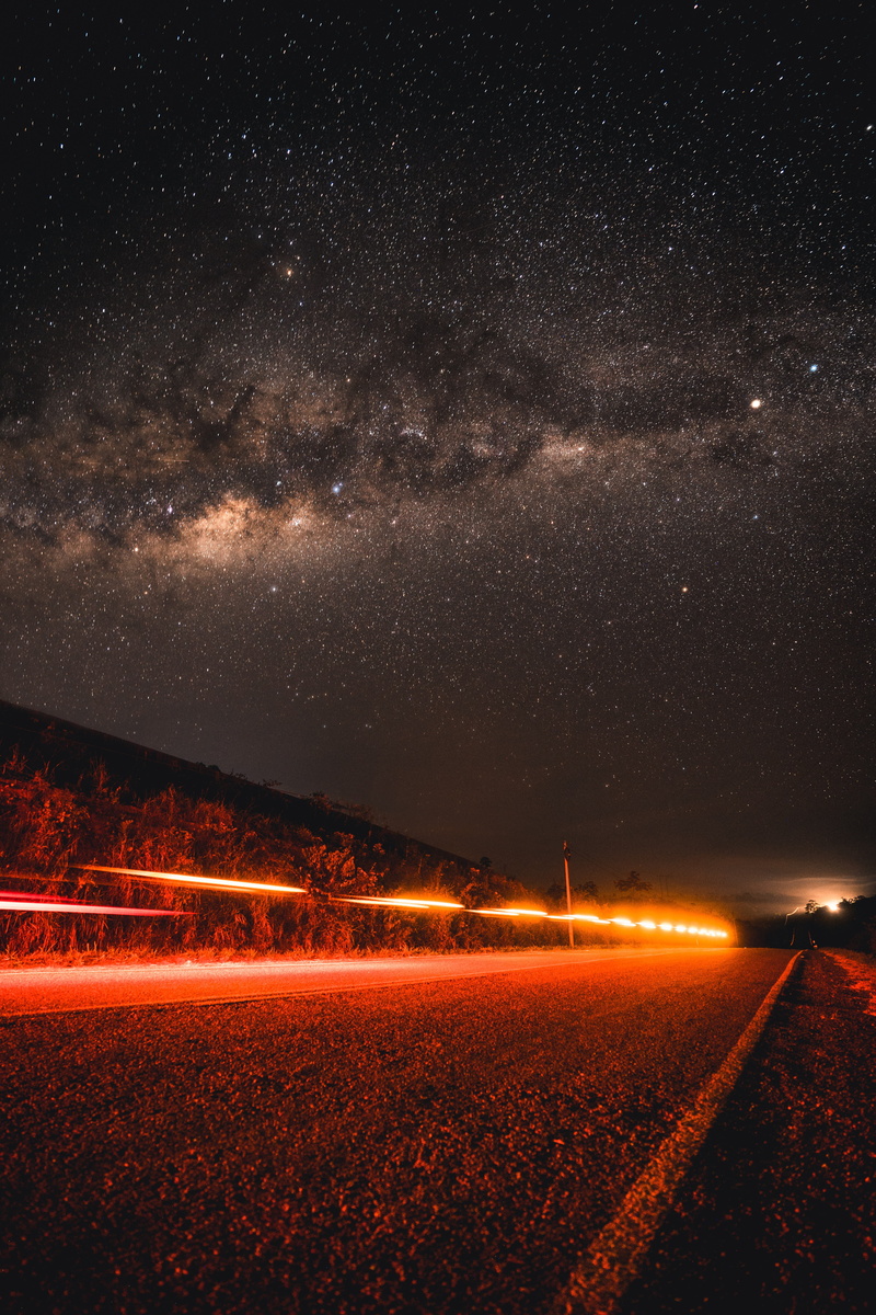 direction, star field, star, nature, astronomy, long exposure, road, no people, scenics - nature, space, gray, beauty in nature, milky way, galaxy, science