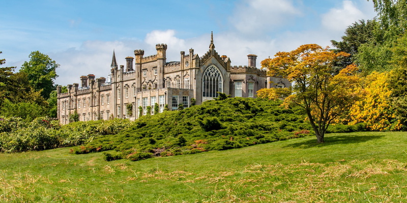 England, trees, the building, autumn, 1080P, architecture, Sheffield Park House, Sheffield Park, Park Sheffield, the bushes, East Sussex