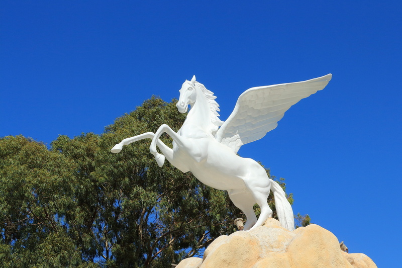 4K, plant, statue, rodos, craft, sky, creativity, sculpture, stature, tree, horse, white color, animal wildlife, animal themes, nature, art and craft