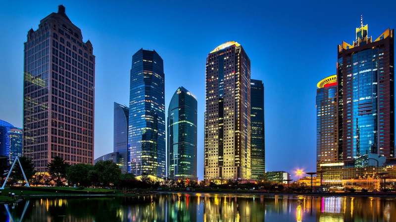 metropolis, downtown district, urban skyline, 1080P, built structure, building, travel destinations, nature, tower, tower block, water, architecture, sky
