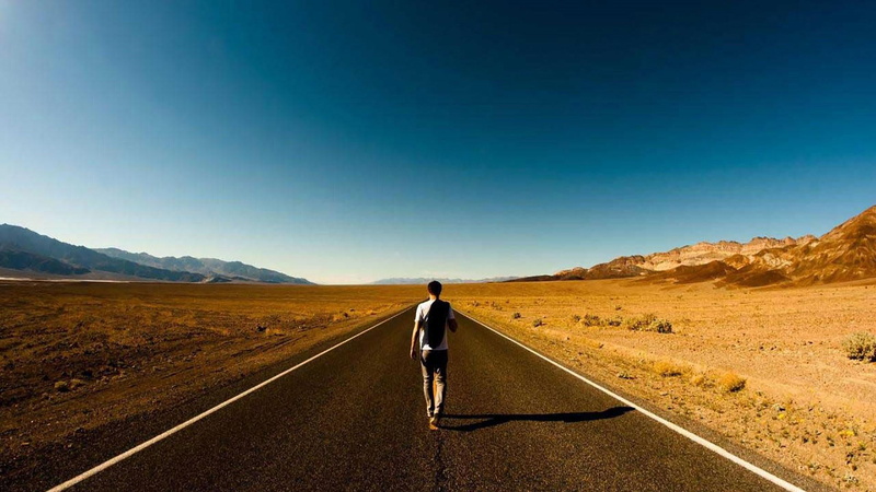 one person, walking, full length, walk, direction, beauty in nature, remote, rear view, landscape, the way forward, environment, diminishing perspective