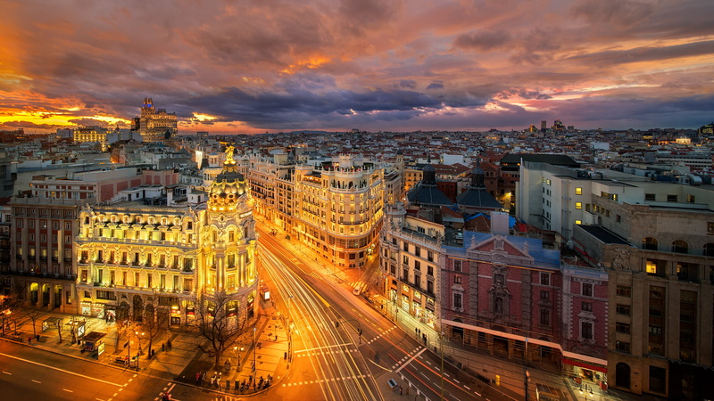 Man Made, Night, City, Madrid, 1080P, Spain