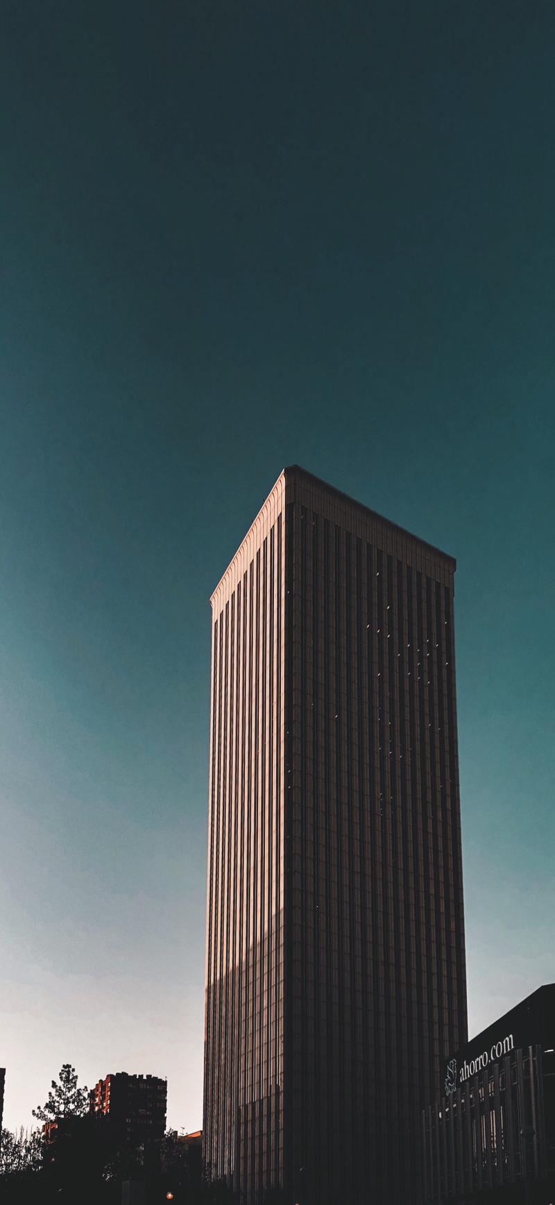 iphone, clear sky, outdoors, copy space, street, skyscraper, modern, low angle view, torre picasso, no people, spain, madrid, travel destinations