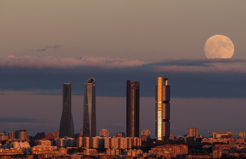 City, Skyscraper, Building, 1080P, Madrid, Man Made, Spain