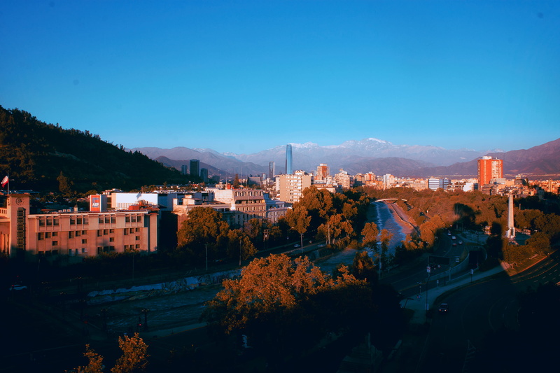 nature, river, residential district, cityscape, copy space, 2K, built structure, chile, skyline, townscape, day, building exterior, clear sky, andes, high angle view