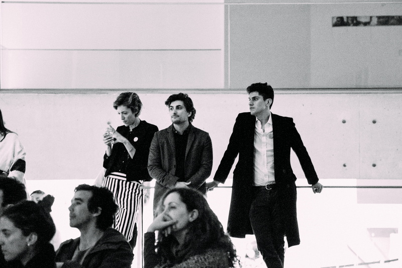 fashion, young women, young men, indoors, mavi, santiago, standing, females, males, real people, museo de artes visuales (mavi), adult, chile, 5K, teenager