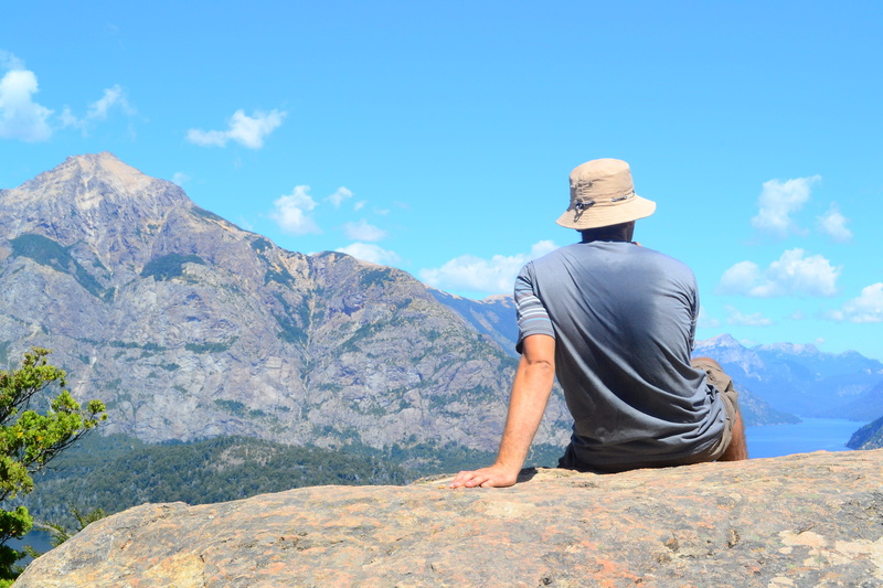 4K, adventures, nature, scenics - nature, landscape, real people, beauty in nature, hill, looking at view, men, summer, rear view, holiday, san martín de los andes
