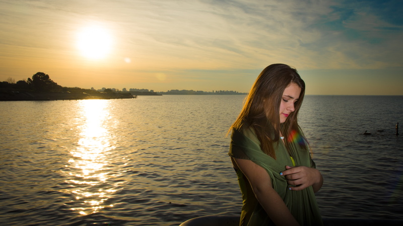 beautiful woman, sunlight, long hair, water, nature, xv, three quarter length, outdoors, 5K, beauty in nature, sun, leisure activity, hair, sunset, one person