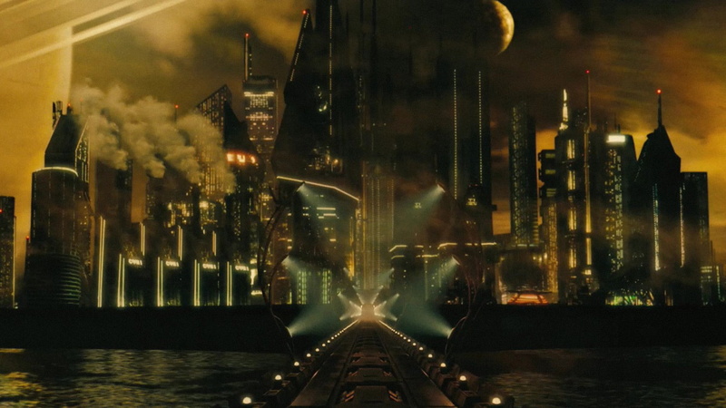 reflection, 1080P, outdoors, motion, architecture, no people, digital composite, built structure, brown, night, nature, river, Blade Runner, skyscraper
