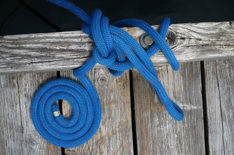 knot, rope, hanging, outdoors, shape, blue, textured, focus on foreground, close-up, wood - material, tied up, no people, nautical vessel, marine, sea