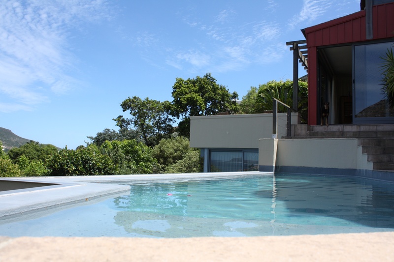 architecture, swimming pool, blue, water, house, accommodation, sunlight, pool, sky, travel, day, nature, balau villa, outdoors, built structure, building exterior