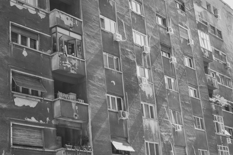 built structure, block, black, day, glass - material, in a row, window, black and white, wall - building feature, wall, city, building, apartment, building exterior