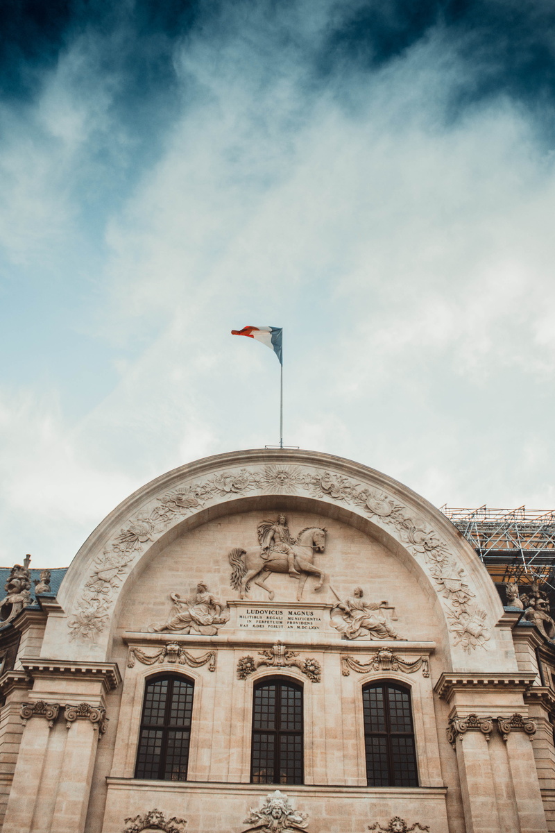 arch, parliament, nature, france, low angle view, day, patriotism, les invalides, city, spire, tower, photography, town, 4K, flag, steeple, history, government