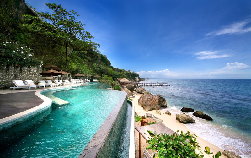 plant, vacations, sea, outdoors, beach, sky, tree, holiday, tranquility, ayana resort and spa 4k  download of hd, turquoise colored, swimming pool, tropical climate