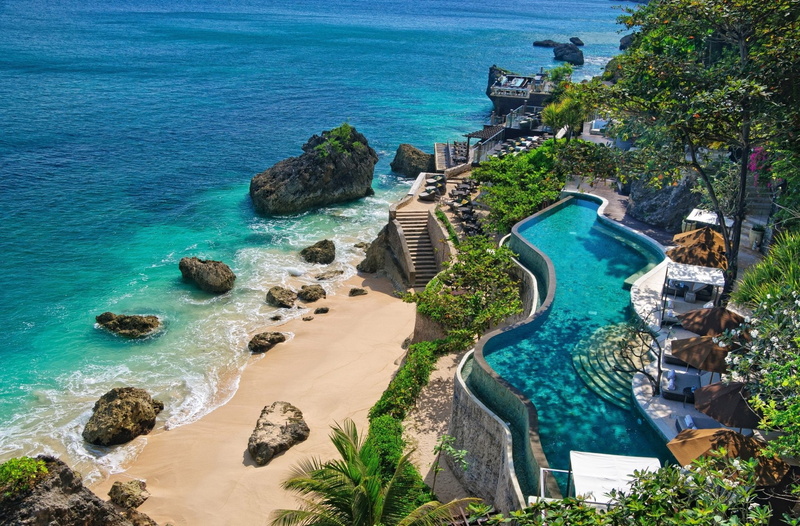 Pool, 1080P, Ocean, Resort, Beach, Tropical, Man Made, Indonesia, Ayana, Bali