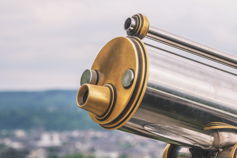 sky, various, gold colored, nature, focus on foreground, city, day, travel destinations, coin-operated binoculars, telescope, metal, the past, cloud - sky