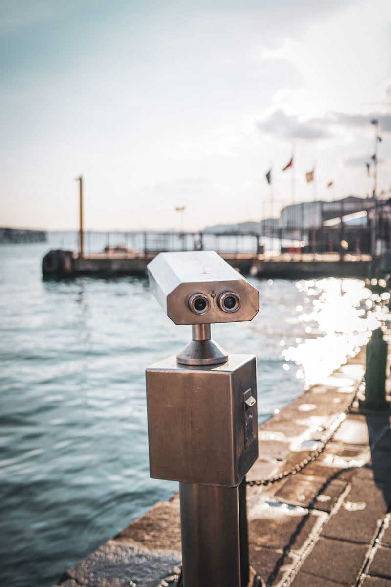 outdoors, no people, sea, boardwalk, istanbul, binoculars, tripod, close-up, turkey, stambul, waterfront, built structure, dock, focus on foreground, port