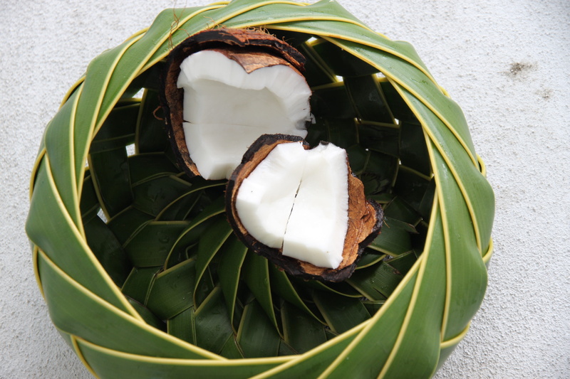 leaf, healthy eating, food, 4K, still life, nature, temptation, freshness, close-up, Coconut, wellbeing, plant part, sweet food, high angle view, indoors