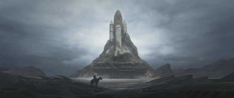 Space Shuttle, 2K, Post Apocalyptic, Sci Fi, Landscape