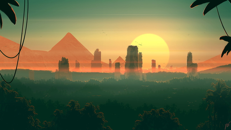 Sun, Landscape, 2K, Sci Fi, Post Apocalyptic