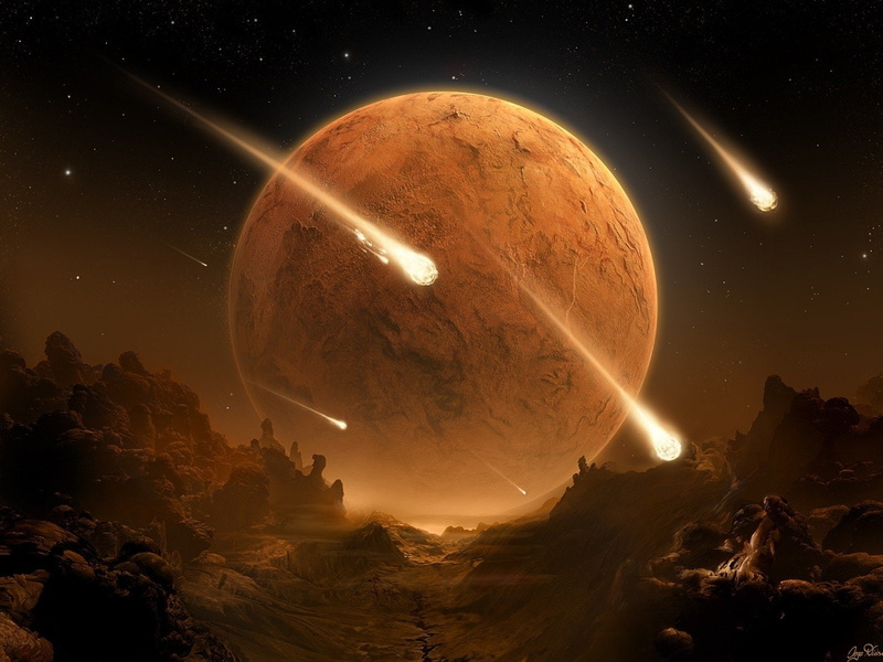 Moon, brown, 720P, Sci Fi, Planet, Space, Apocalyptic, Planet Rise