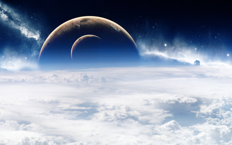 no people, star - space, space, digital composite, astronomy, meteorology, planet rise, copy space, 2K, scenics - nature, blue, planet earth, sky, planet - space