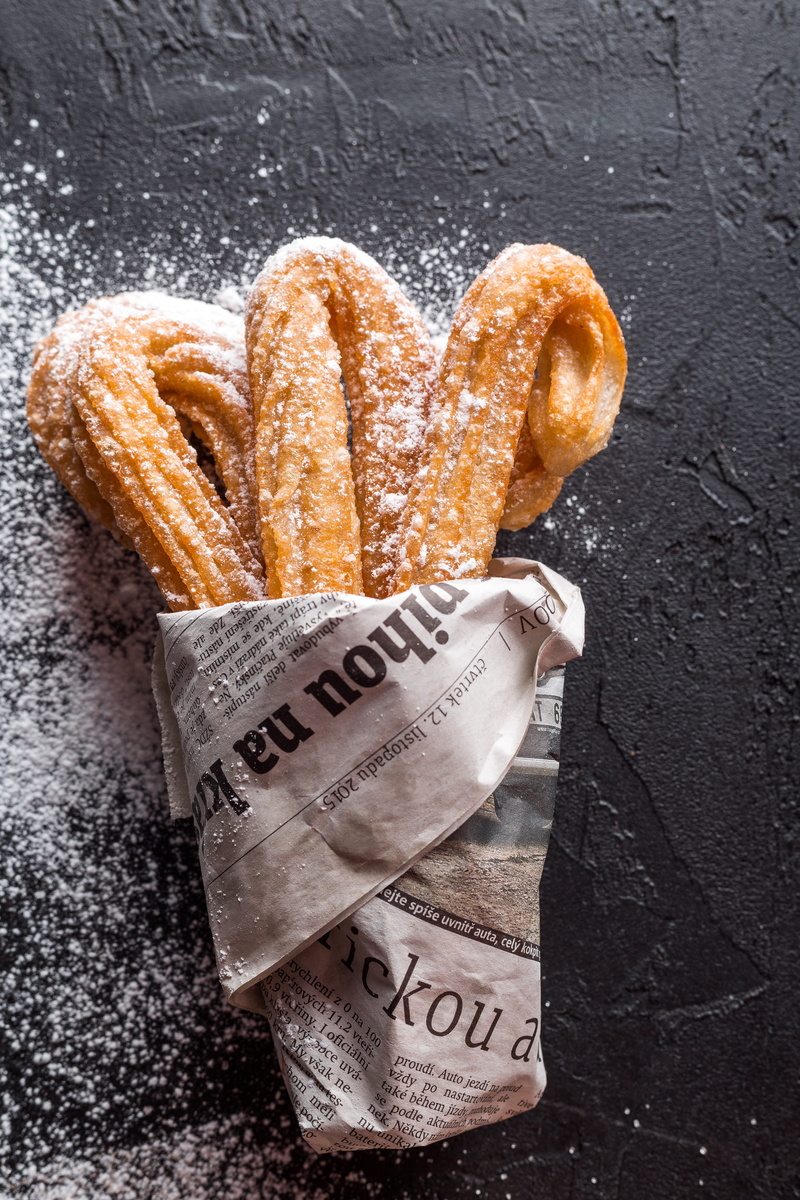 coffee, delicious, churros, snack, food and drink, paper, pretzel, food, text, confectionery, dessert, french food, no people, royalty  images, pastry
