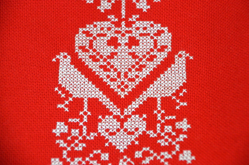 embroider, sewing, white color, 5K, winter, creativity, design, cross stitch, indoors, backgrounds, close-up, embroidery, pattern, textile, christmas