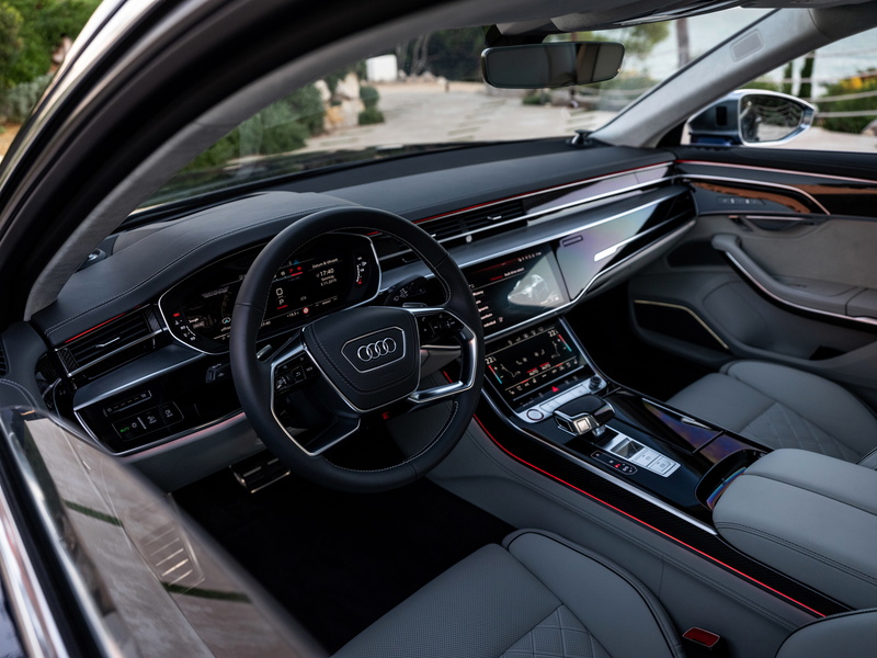 interior, 2019, 8K, salon, Audi S8, Audi A8, V8 Biturbo, Audi, sedan, 2020