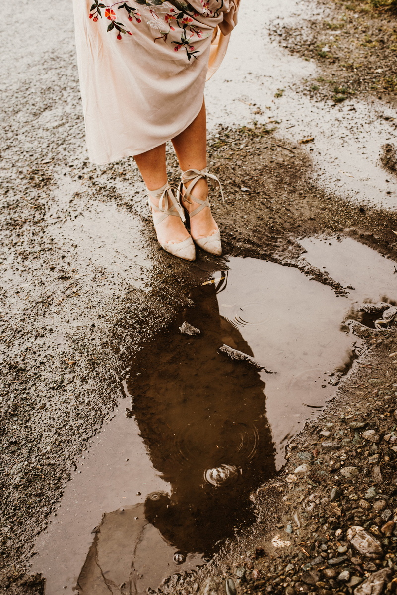land, grunge, lifestyles, outdoors, puddle, standing, winter, low section, human leg, elegance, footwear, shoe, high angle view, embroided, human foot