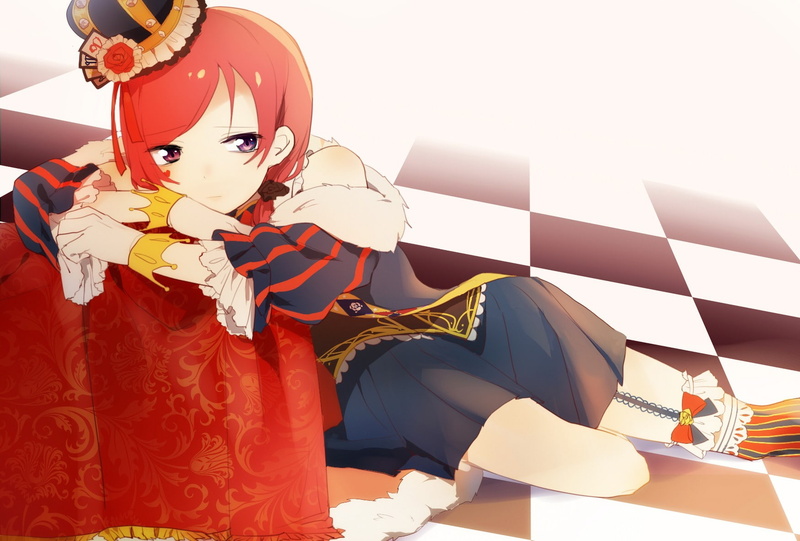 720P, crown, Love Live!, anime girls, Nishikino Maki, anime