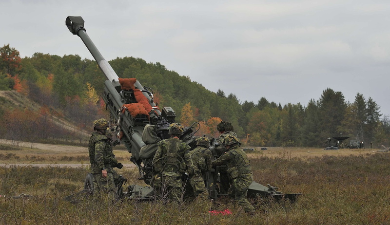 howitzer, nature, machine gun, rifle, military uniform, sky, real people, armed forces, aggression, uniform, field, soldiers, army, plant, artillery, 155 mm