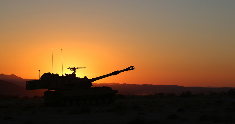 howitzer, self-propelled, andquot;Paladinandquot;, sunset, 1080P, M109A6