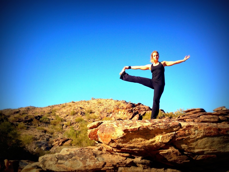 women, balance, outdoors, sport, black, one Person, pose, mountain, 2K, standing, rock, human arm, healthy Lifestyle, blue sky, top, yoga, exercising