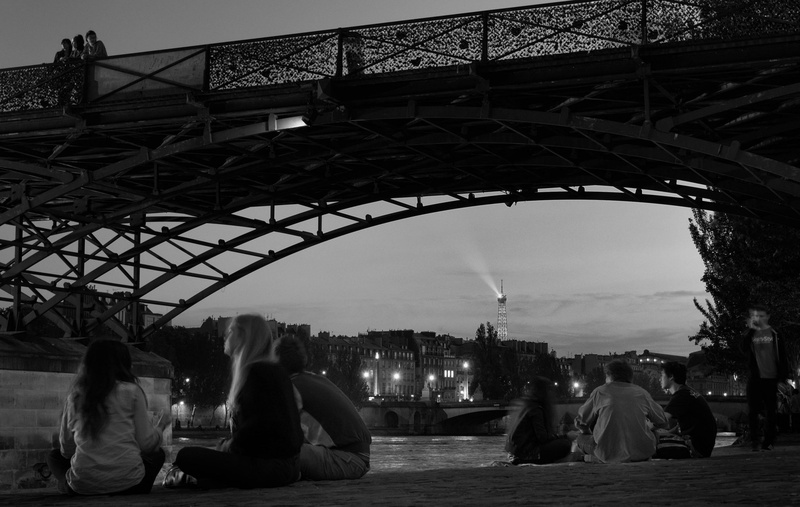 seine river, real people, bridge, adult, built structure, city life, nature, 2K, day, group of people, dusk, europe, france, leisure activity, building exterior