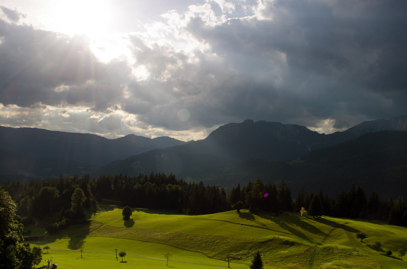 nature, outdoors, tranquil scene, tranquility, mountains, beauty in nature, bavarian alps, berchtesgaden, panorama, sky, meadow, Landscape, scenics - nature