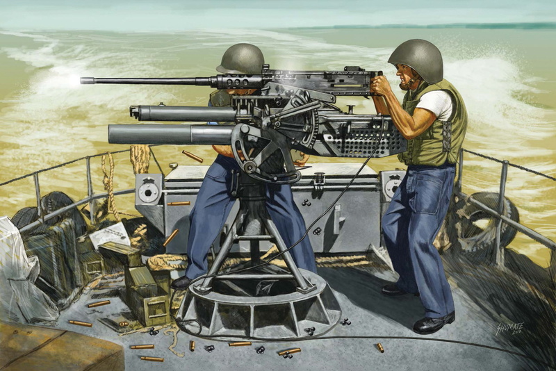 easel, sighting, system, artist, fire, sea, soldiers, USA, art, Johnny Shumate., leads, Browning, 50 caliber, 1080P, machine gun, infantry, M2 Browning