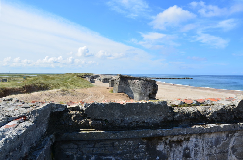 no people, cloud - sky, day, beach, nature, built structure, land, horizon over water, coast, tranquil scene, sky, history, stone wall, jutland, ruined