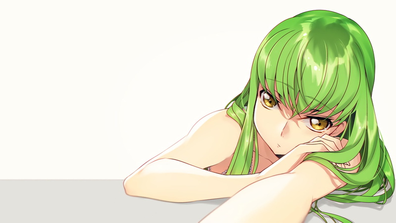portrait, 1080P, one person, Code Geass, young women, headshot, copy space, beautiful people, human face, C.C. (Code Geass), Anime, indoors, adult, beauty
