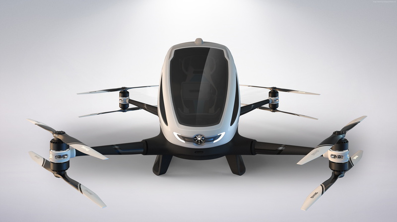 Drone, 4K, CES 2016, flying machine, EHang 184