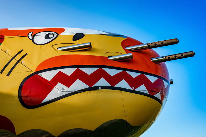 fun, nature, ww2, yellow, red, clear sky, machine guns, nose art, sky, multi colored, close-up, low angle view, leisure activity, military, day, fly, amusement park
