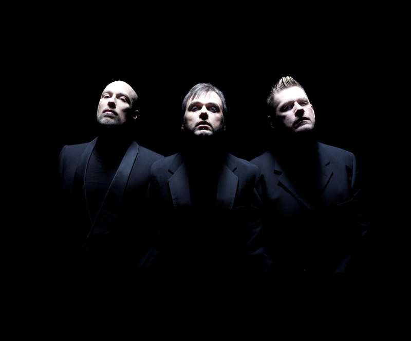 Oomph!, young adult, males, dark, indoors, adult, well-dressed, young men, people, 1080P, Flux, multiple image, digital composite, three, front view, looking at camera