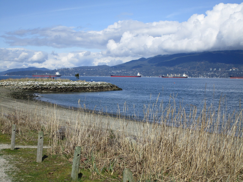 5K, scenics - nature, land, non-urban scene, grass, sky, water, outdoors, beach, transportation, cloud - sky, point grey, tranquility, nautical vessel