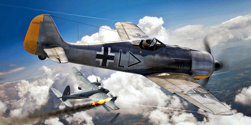 Air force, 2K, Stab./JG26, Erwin Leibold, Fw.190A-2, Mosquito, Jagdgeschwader 26, Fw-190, RAF